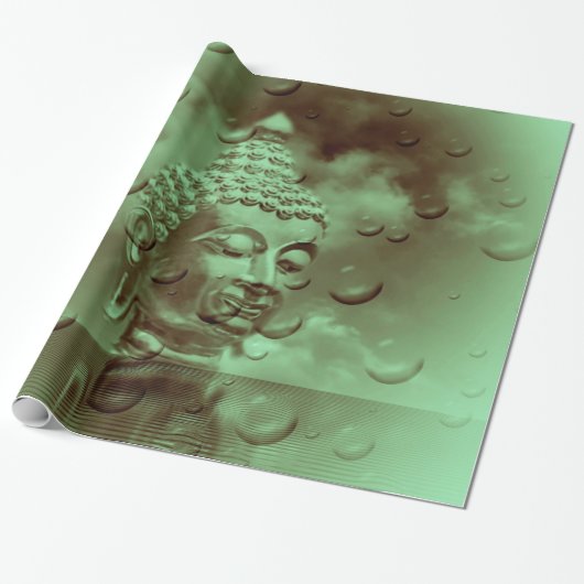 Papier Cadeau bouddha en vert (Déroulé)