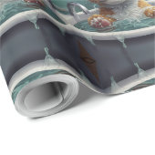 Papier Cadeau Bouddhas dans un bain (Coin rond)