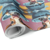 Papier Cadeau Bouddhas dans un bain (Coin rond)