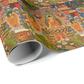 Papier Cadeau Bouddhisme bouddhiste de Bouddha bénissant le (Coin rond)