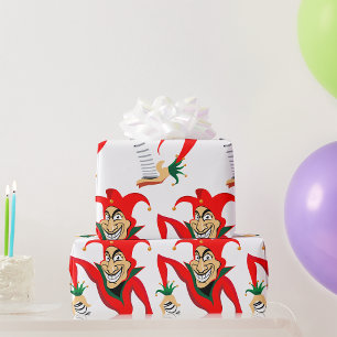 Papier Cadeau Bouffon Joker au Rire Diabolique avec la Boîte à S