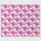 Papier Cadeau Bougainvilliers roses motif d'aquarelle (Plat)