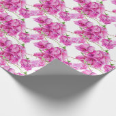 Papier Cadeau Bougainvilliers roses motif d'aquarelle (Coin)