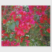 Papier Cadeau Bougainvilliers rouges, (Plat)