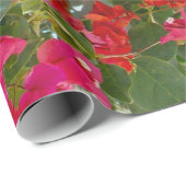 Papier Cadeau Bougainvilliers rouges, (Coin rond)