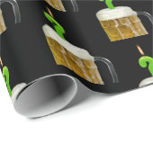 Papier Cadeau bougie d'anniversaire en bière (Coin rond)