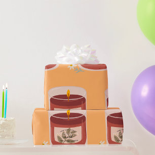 Papier Cadeau Bougie de Magnolia d'automne rustique