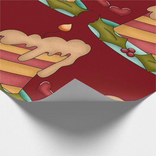 Papier Cadeau Bougie de Noël