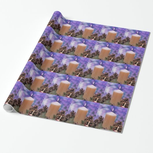 Papier Cadeau Bougie de Noël (Déroulé)