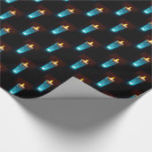 Papier Cadeau Bougies Bleues illuminer Diwali Noël (Coin)