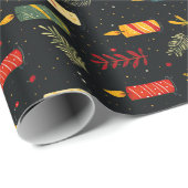 Papier Cadeau Bougies colorées Noël (Coin rond)