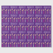 Papier Cadeau Bougies d'anniversaire personnalisées violettes (Plat)