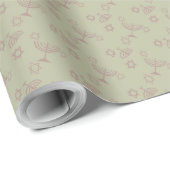 Papier Cadeau Bougies de Hanouka (Coin rond)