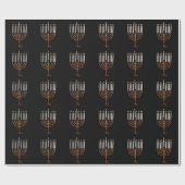 Papier Cadeau Bougies de Hanoukka Chanukah Hanukah Hannukah (Plat)
