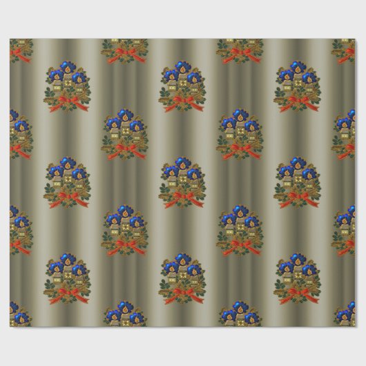 Papier Cadeau Bougies de Noël (Plat)