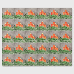 Papier Cadeau Bougies de Noël