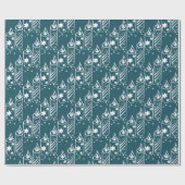 Papier Cadeau Bougies de Noël Bleu & Blanc tendance (Plat)