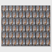 Papier Cadeau Bougies De Noël En Neige (Plat)