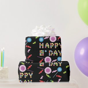Papier Cadeau Bougies de voeux d'anniversaire