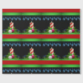 Papier Cadeau Bougies en papier de Noël noir (Plat)