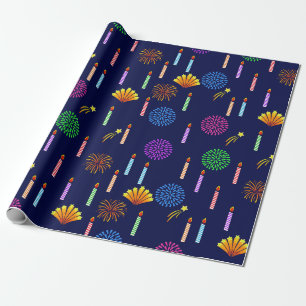 Papier Cadeau Bougies et feux d'artifice