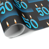 Papier Cadeau bougies humoristiques à 50e anniversaire avec des (Coin rond)