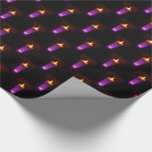 Papier Cadeau Bougies violettes roses illuminent Diwali Noël (Coin)