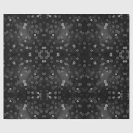 Papier Cadeau Boukeh noir moderne lumières de Noël abstrait (Plat)