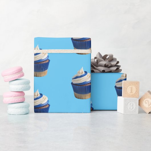 Papier Cadeau Boulangerie Cupcake Blue (Baby Shower)