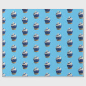 Papier Cadeau Boulangerie Cupcake Blue (Plat)