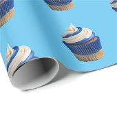 Papier Cadeau Boulangerie Cupcake Blue (Coin rond)