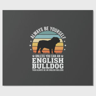 Papier Cadeau Bouldog Anglais Coucher de Soleil Soyez Vous-Même