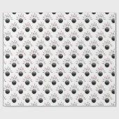 Papier Cadeau boule de bowling et épingles sur blanc (Plat)