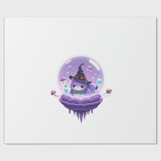 Papier Cadeau Boule de Cristal Chat Sorcière Cosmi