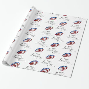 Papier Cadeau Boule de football américain de joyeux anniversair