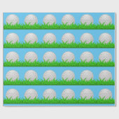 Papier Cadeau Boule de golf en herbe (Plat)