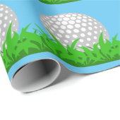 Papier Cadeau Boule de golf en herbe (Coin rond)