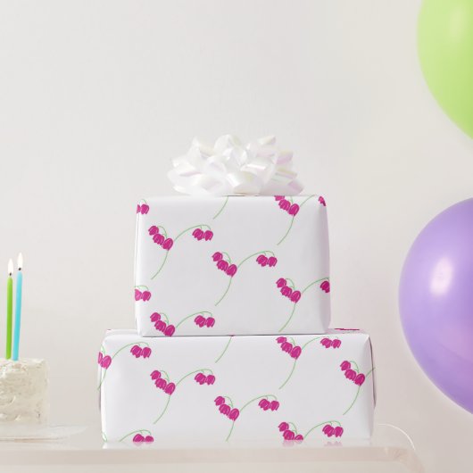 Papier Cadeau Boule de neige rose florale (Cadeaux de fête)