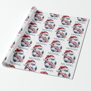 Papier Cadeau Boule de Noël personnalisée Footballeur de Noël Sa