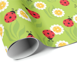 Papier Cadeau Boule de printemps sur petit emballage vert frais
