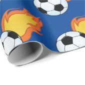 Papier Cadeau Boule de soccer flamboyante (Coin rond)