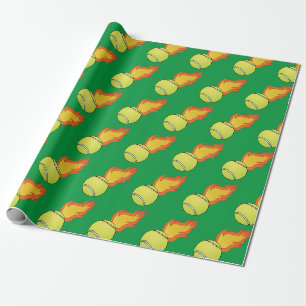 Papier Cadeau Boule de Tennis Flamable sur mesure