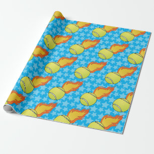 Papier Cadeau Boule de Tennis Flamable sur mesure