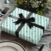 Papier Cadeau Bouleaux bleus chic et oiseaux jolis