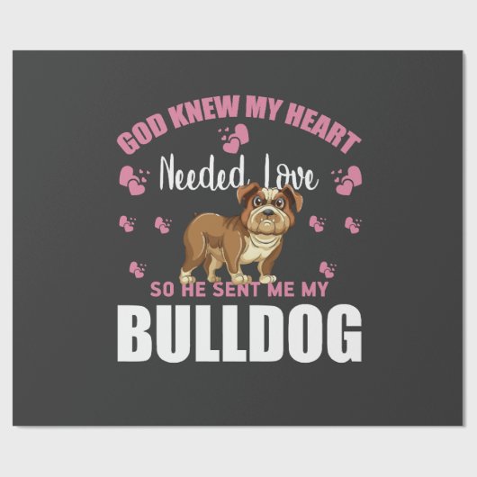 PAPIER CADEAU BOULEDOGUE (Plat)