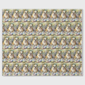 Papier Cadeau Bouledogue à Pâques (Plat)