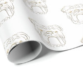 Papier Cadeau Bouledogue Anglais (Coin rond)