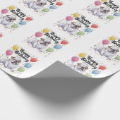 Papier Cadeau Bouledogue avec Ballons (Coin)