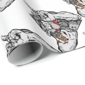 Papier Cadeau bouledogue du football (Coin rond)