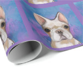 PAPIER CADEAU BOULEDOGUE FRANÇAIS (Coin rond)